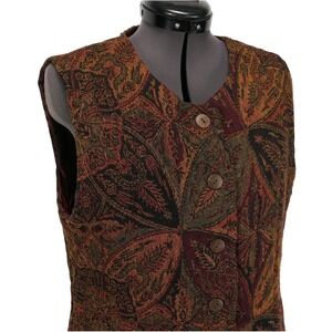 The Territory Ahead Vest M Paisley Wool Tapestry Woven Buttoned Women Boho Folk